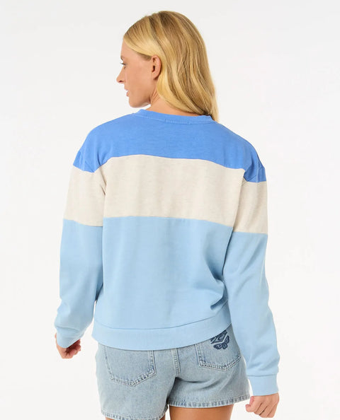 "Las Dalias" Colourblock Crew - Oatmeal Marle