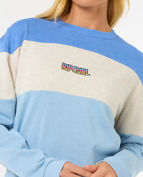 "Las Dalias" Colourblock Crew - Oatmeal Marle
