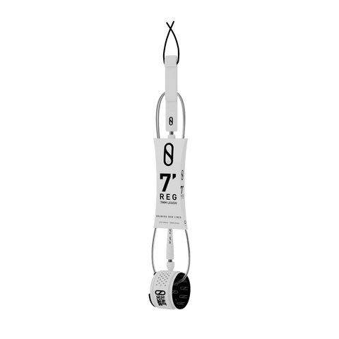 7' Regular 7mm Leash - White