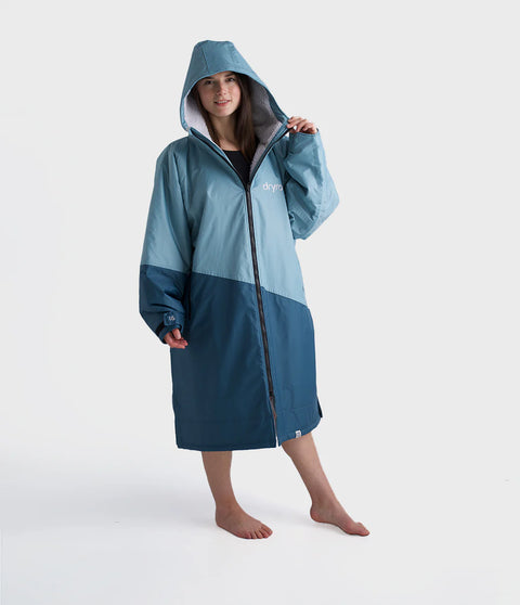 Dryrobe Advance Long Sleeve Contrast - Blue/Light Grey