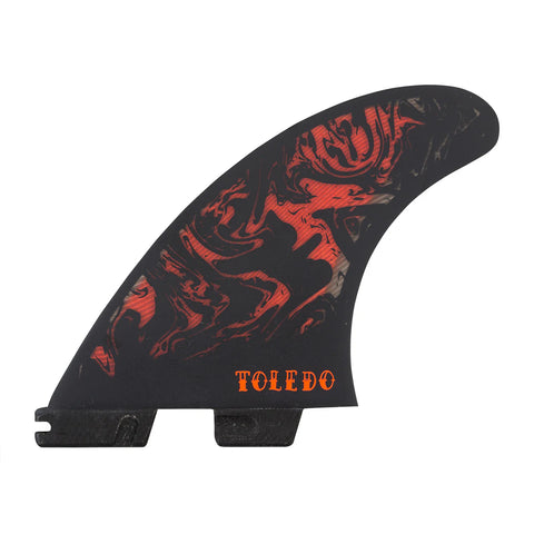 Felipe Tolde "FT" AirCore Tri Fin Set - Medium Black/Red