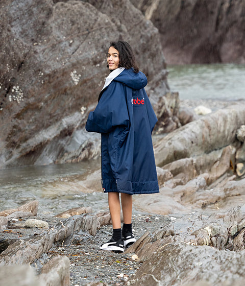 Dryrobe Advance Kids Long Sleeve - Navy/Grey