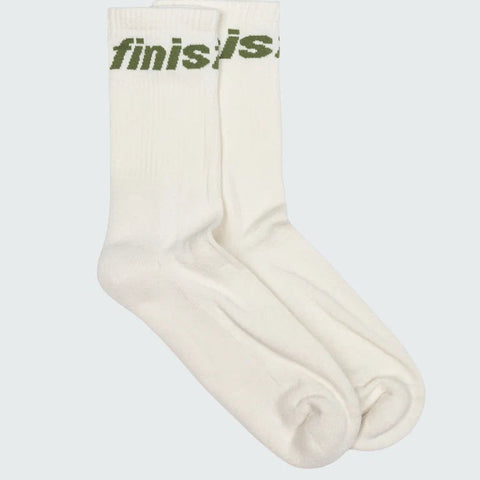 Finisterre Crew Sock - Ecru/Marsh Green