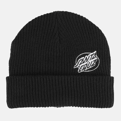 Oval Dot Mono Lined Beanie - Black