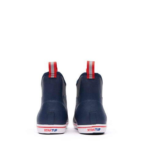 Men's 6" Ankle Deck Boots - Navy/Red