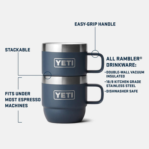 Rambler 6oz Stackable Mug 2pack - Rescue Red
