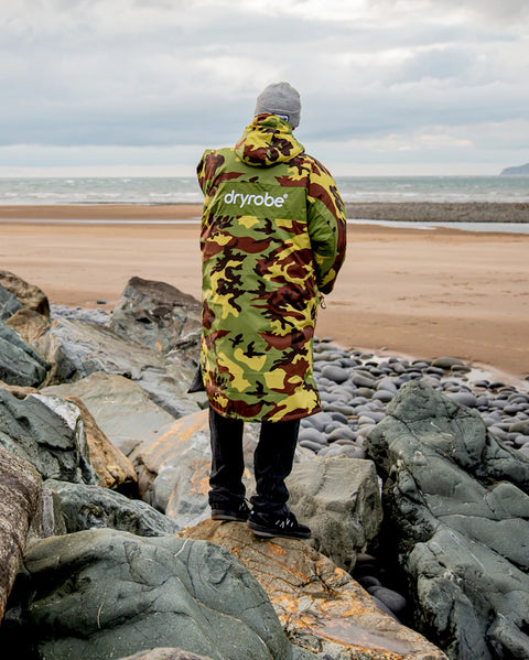 Dryrobe Advance Long Sleeve Block Colour Range - Camo Grey Green Remix