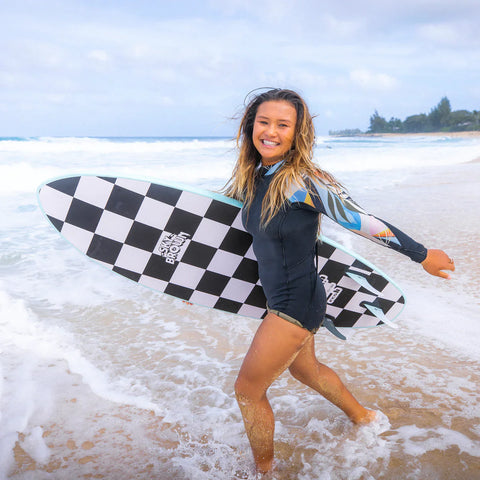 FCS2 Sky Brown "SB" Permforance Core Tri Fin Set - Small - Seafoam/Lavender