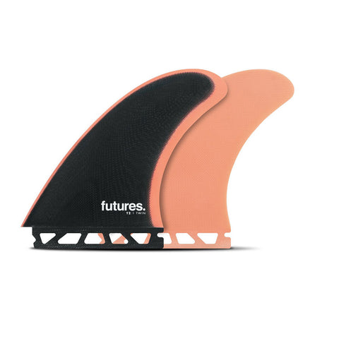 T2 Fibreglass Twin Fin Set - Indigo/Rose
