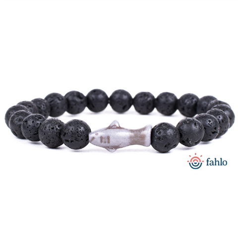 Voyage Bracelet - Shark - Lava Stone