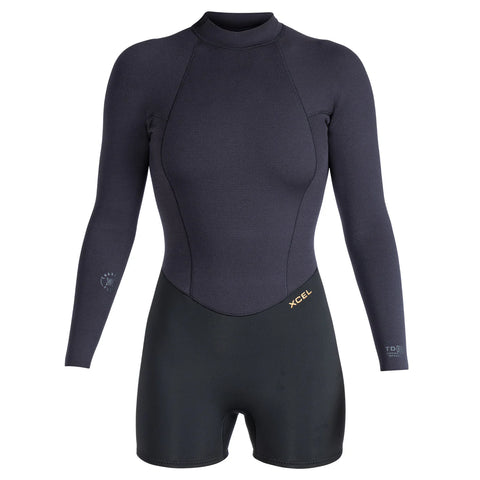 Womens Comp+ Long Sleeve Shorty 2/1.5mm 2026 - Black