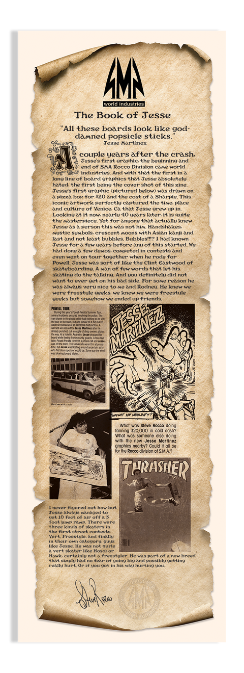 LTD Edition Jesse Martinez "Rock'em Sock'em" Screenprinted Deck - 10.126"