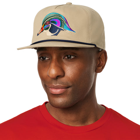 YETI Wood Duck Flat Brim Hat - Khaki