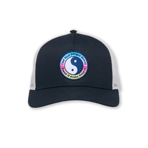 YY Multi Colour Trucker Cap - Black/Natural (Gradient Logo)