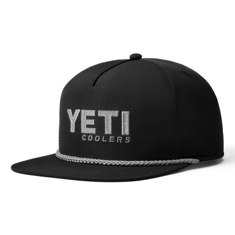 Flat Brim Rope Hat - Black