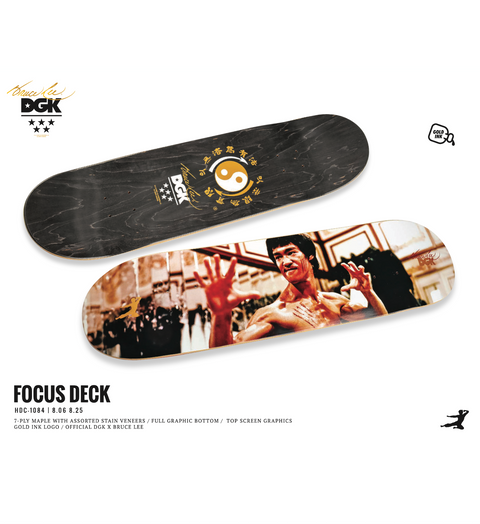 x Bruce Lee "Focus" Deck - 8.25" Gold Ink