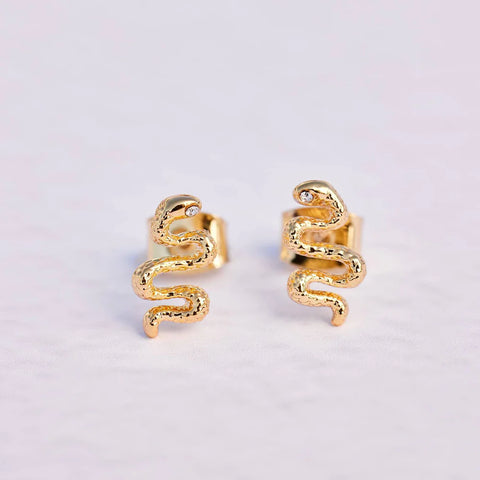 Snake Stud Earring - Gold