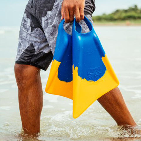 MakaPuu Floating Swim Fins - Blue/Yellow
