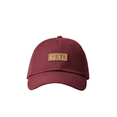 6 Panel Leather Logo Badge - Harvest Red