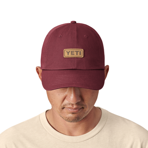 6 Panel Leather Logo Badge - Harvest Red