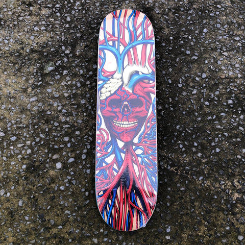"Heart Skull" - 8.0" Natural Stain - Sean Cliver