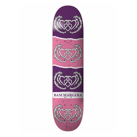 x Bam Margera "Three Hearts" Deck Purple/Pink - 8.25"