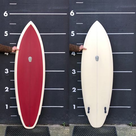 Lane Splitter 5'8" FCS2 - Burgundy/Cream