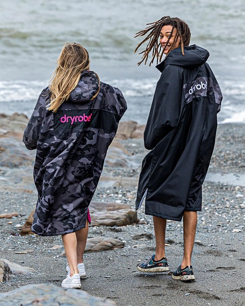 Dryrobe Advance Long Sleeve Block Colour Range - Black Camo Remix