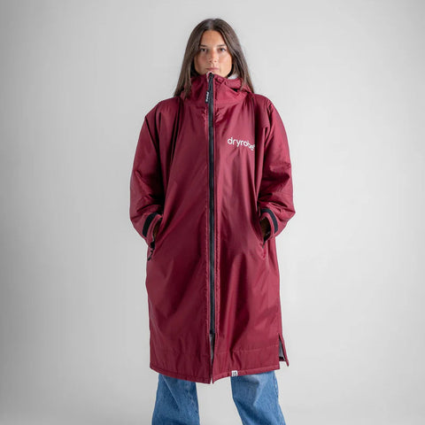 Dryrobe Advance Long Sleeve - Burgundy/Silver Grey