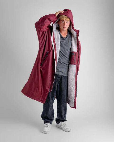 Dryrobe Advance Long Sleeve - Burgundy/Silver Grey