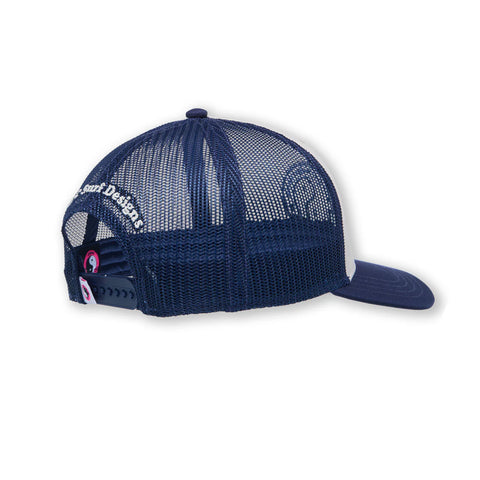 YY Multi Colour Trucker Cap - Natural/Dark Navy (Gradient Logo)