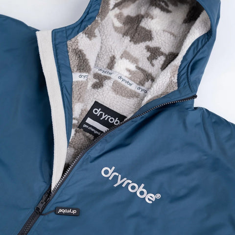 Dryrobe Advance Long Sleeve - Deep Sea Blue/Sand Camo