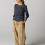Eldon LS Stripe - Navy/Ecru/Flame