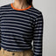 Eldon LS Stripe - Navy/Ecru/Flame
