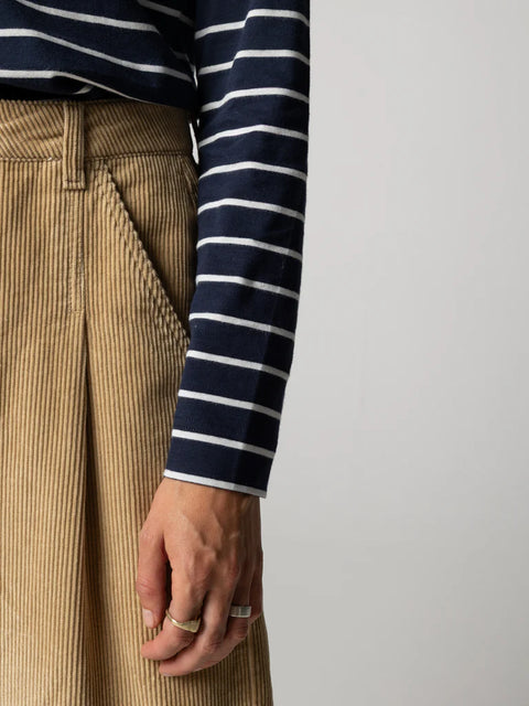 Eldon LS Stripe - Navy/Ecru/Flame