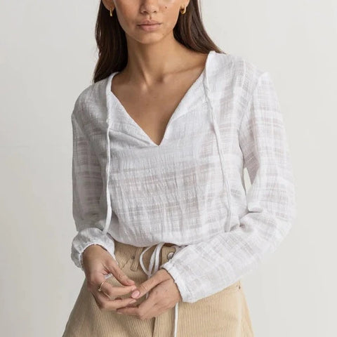 Kiara Long Sleeve Top - White