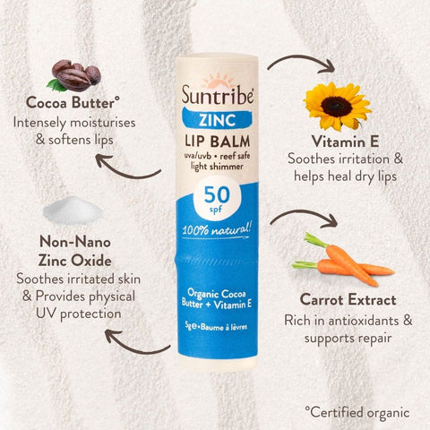 Organic Mineral Zinc Lip Balm SPF 50 - 5G