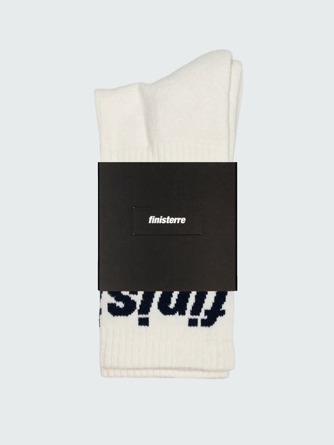 Finisterre Crew Sock - Ecru/Navy