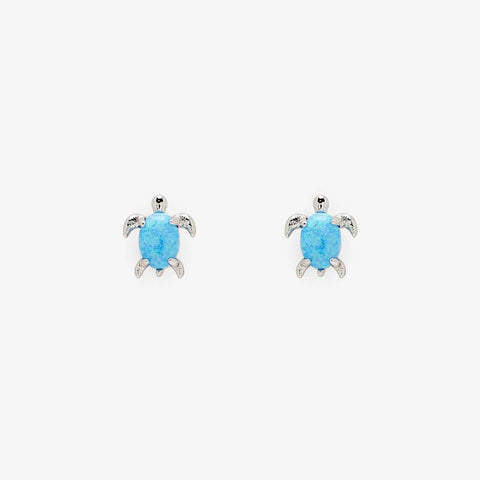 Opal Sea Turtle Stud - Silver