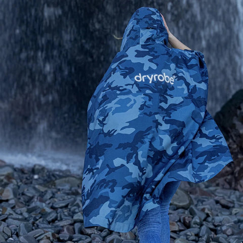 Waterproof Poncho - Blue/Camo