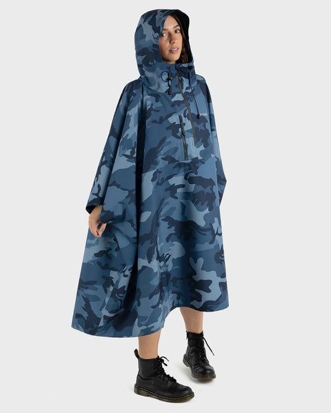 Waterproof Poncho - Blue/Camo