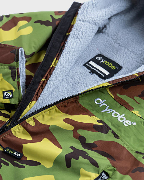 Dryrobe Advance Long Sleeve Block Colour Range - Camo Grey Green Remix