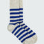 Ribbed Stripe Sock - White Nep/Cobalt