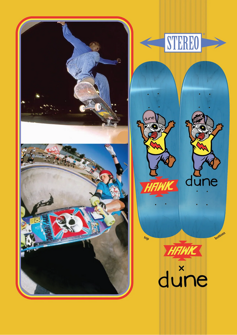 Stereo x Tony Hawk x Dune "Baby Skull" Old School Shape - 9.25"