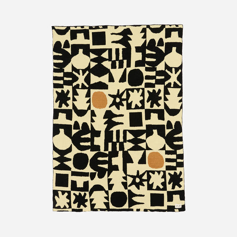 Upton Plush Knit Throw Blanket - Black