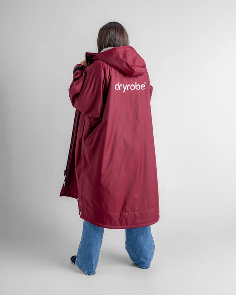 Dryrobe Advance Long Sleeve - Burgundy/Silver Grey