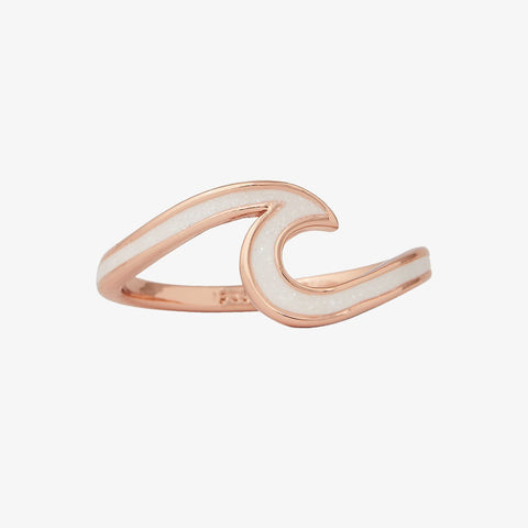 Enameled Wave Ring - Rose Gold