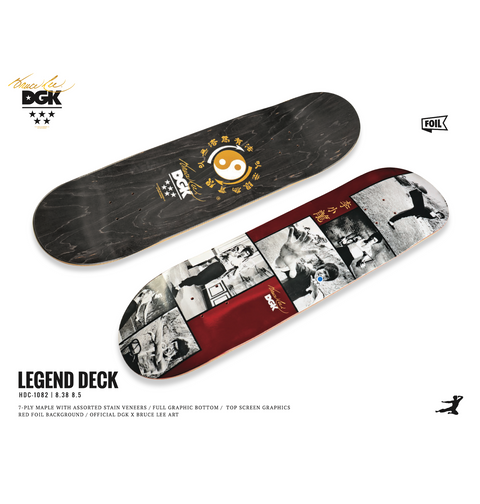 x Bruce Lee "Legend" Deck - 8.38" Red Foil
