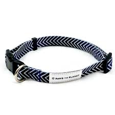 Paws the Planet - Eco Dog Collar Navy/Grey