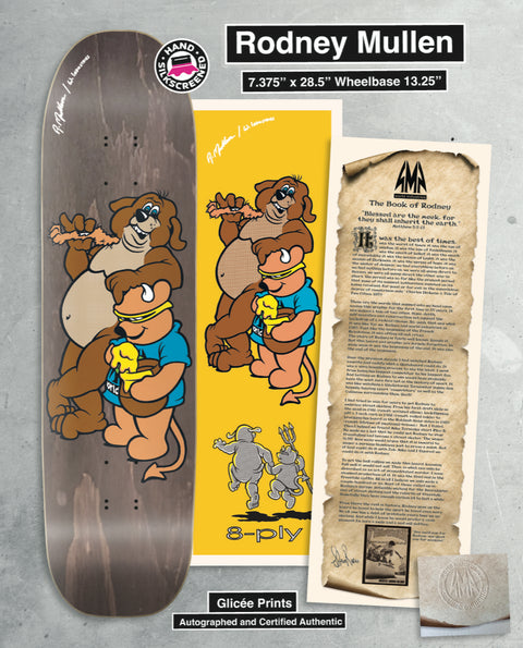 LTD Edition Rodney Mullen Bear Screenprinted Deck - 7.375"
